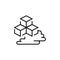 Ice cube icon. Freezer vector illustration. Isolated contour of melt on white background