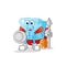 Ice cube spartan character. cartoon mascot vector