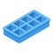 Ice cube tray cocktail icon, isometric style