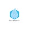 Ice cube water simple geometric clear design symbol logo vector