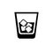 Ice cubes in a glass icon. ice cubes vector illustration. Glass icon. Cold drink illustration.