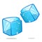 Ice cubes and melted ice cube vector set on isolated