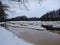 Ice drift, broken ice on the river