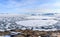 Ice fields and drifting Icebergs at the Ilulissat fjord