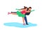 Ice figure skating couple man and woman athletes vector