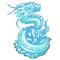 Ice figurine of serpent dragon. Vector animal