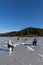 Ice fishing in Naantali, Finland.