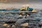 Ice floes on Jokulsarlon lake, a famous glacier lagoon in Vatnajokull National Park, Iceland