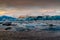 Ice floes on Jokulsarlon lake, a famous glacier lagoon in Vatnajokull National Park, Iceland