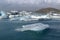 Ice floes on the lake jokullsarlon glacier lagoon