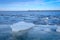 Ice floes in the port of Swinoujscie / Poland