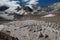 Ice formations at Aconcagua summit in South America, Argentina