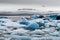 Ice formations in front of a big glacier