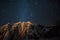 Ice formations under the stars of the Milky Way Galaxy, Lake City. Colorado Rocky Mountains