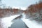 Ice-free winter meandering river