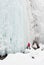 Ice frozen waterfall icefall snow girl person moutnain christmas