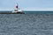 Ice Hanging On to a Beacon in Lake Michigan