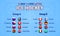 Ice Hockey 2021. Vector illustration. Countries flags icons. Men's ice Hockey group round table. Graphic scoreboard for