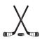 Ice Hockey design on white background. Hockey Stick Line art logos or icons. vector illustration