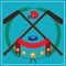 ice hockey emblem. Vector illustration decorative design