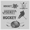 Ice hockey emblems with hockey player.