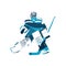 Ice hockey goalie, abstract blue silhouette