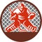 Ice Hockey Goalie Circle Retro