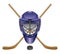 Ice Hockey Goalie Mask Sticks and Puck