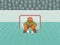 Ice Hockey Goalkeeper - Pixel Art Illustration