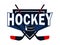 Ice hockey league flat logotype vector template