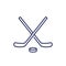 Ice hockey line icon with sticks