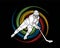 Ice hockey player action graphic