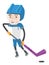 Ice hockey player vector illustration.