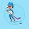 Ice hockey player vector illustration.