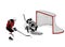 Ice hockey players vector image. Silhouettes of goalkeeper and attacker