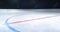 Ice hockey stadium middle rink illuminated view with blinking camera flashes