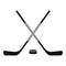 Ice hockey sticks icon, simple style