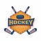 Ice Hockey Tournament badge logo or emblem in yellow and blue co