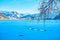 The ice holes on Zeller see lake, Zell am See, Austria