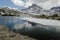 Ice on lake in Sierra Nevada mountains, California