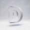 Ice letter D uppercase on snow background