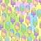 Ice Lollipops Popsicles Summer Punchy Pastels Colors Vector Seamless Pattern