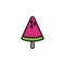 Ice lolly color watermelon, ice cream icon thin line, linear, outline. Simple sign