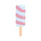 Ice lolly in flat style. Spiral ice cream on a wooden stick
