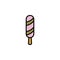 Ice lolly, ice cream color icon thin line, linear, outline. Simple sign