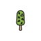 Ice lolly, ice cream color icon thin line, linear, outline. Simple sign