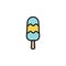 Ice lolly, ice cream color icon thin line, linear, outline. Simple sign