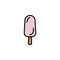 Ice lolly, ice cream color icon thin line, linear, outline. Simple sign