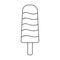 Ice lolly icon in outline style isolated on white background. Ice cream symbol.