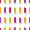 Ice lolly seamless vector background. Vector summer pattern with ice cream.